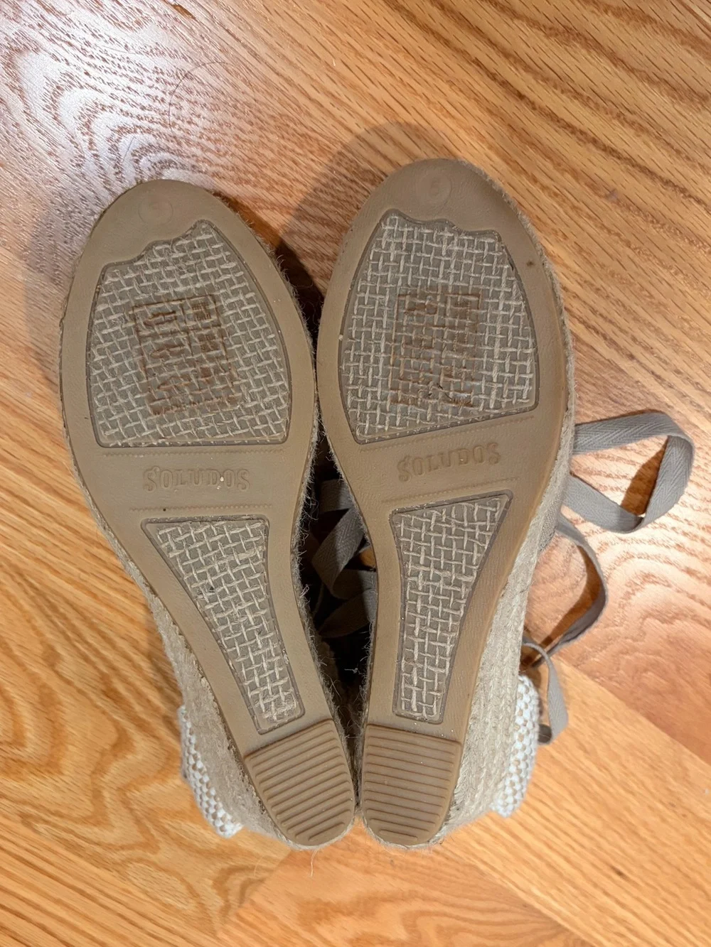 Soludos Taupe Canvas Ankle-Tie Espadrilles